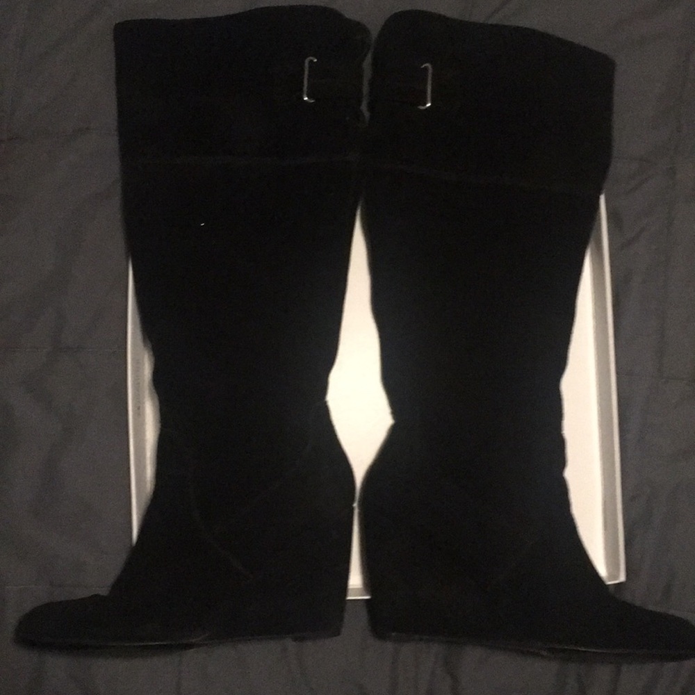 Suede knee high boots
